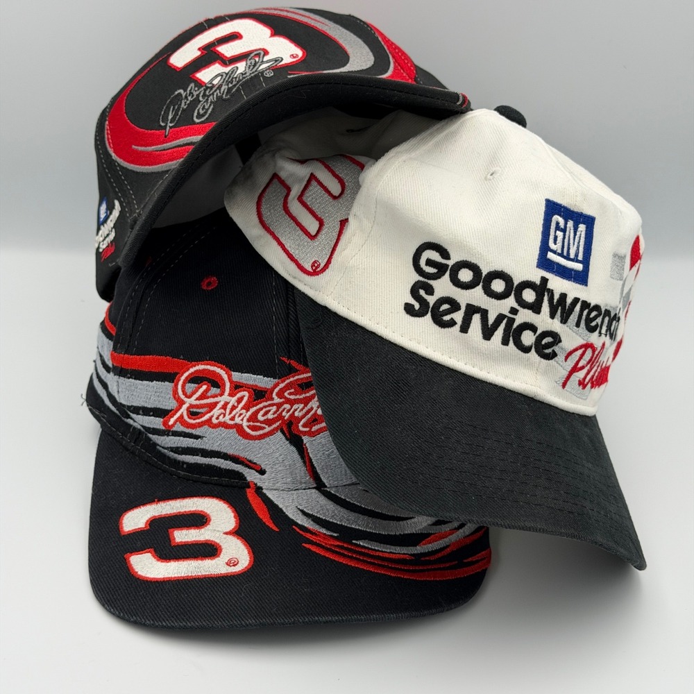 NASCAR Dale Earnhardt Mens Hat Lot of 3 Black White